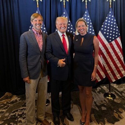 Rebecca Bextel and her husband Jonathan with President Trump